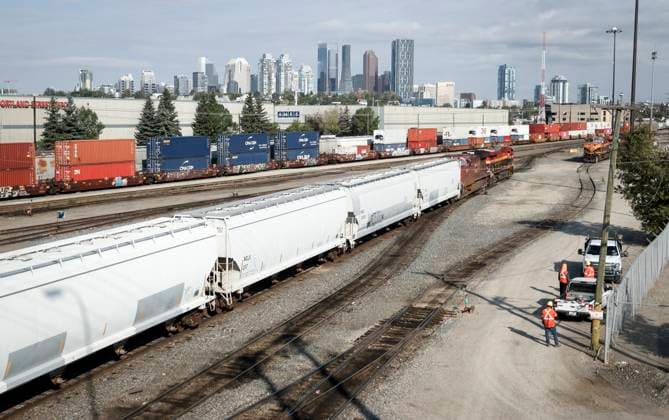 August 22, 2024, Calgary, Ab, CANADA: CPKC rail cars sit idol in a railyard in Calgary, Alta., Thursday, Aug. 22, 2024. Calgary CANADA  - ZUMAc35_ 20240822_zaf_c35_071 Copyright: xJeffxMcintoshx