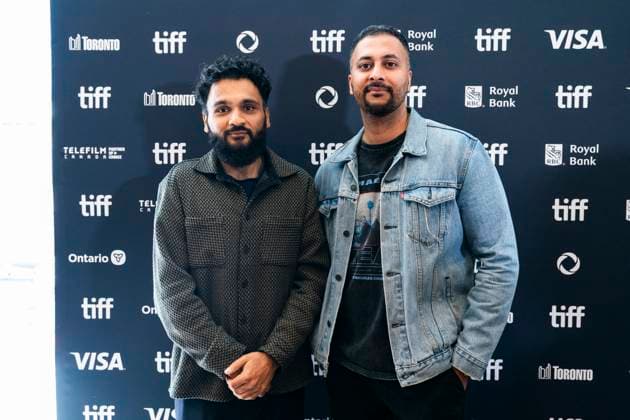 August 22, 2024, Toronto, On, Canada: Adnan Khan and Amar Wala of the film Shook, pose for a photo at the 2024 TIFF press conference and festival kickoff in Toronto, Thursday, Aug. 22, 2024. Toronto Canada  - ZUMAc35_ 20240822_zaf_c35_120 Copyright: xPaigexTaylorxWhitex