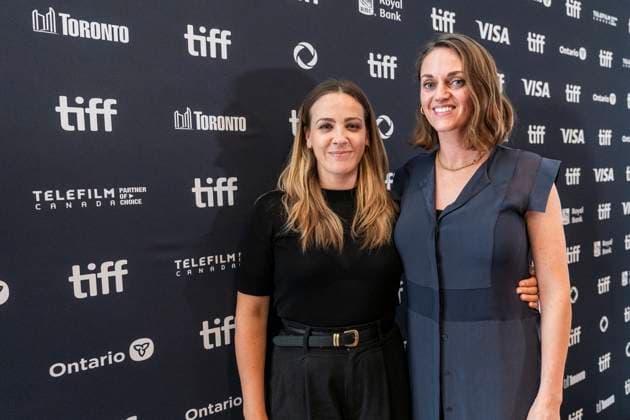 August 22, 2024, Toronto, On, Canada: Lindsay Tapscott and Katie Bird Nolan, the producers of the film Bonjour Tristesse, pose for a photo at the 2024 TIFF press conference and festival kickoff in Toronto, Thursday, Aug. 22, 2024. Toronto Canada  - ZUMAc35_ 20240822_zaf_c35_121 Copyright: xPaigexTaylorxWhitex