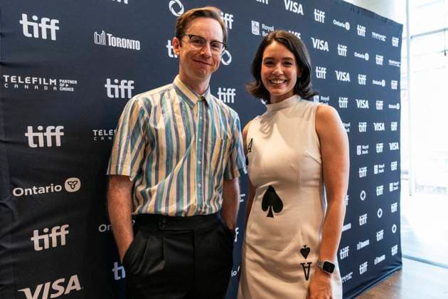 August 22, 2024, Toronto, On, Canada: Actors in the film Paying For It, Daniel Beirne and Andrea Werhun pose for a photo at the 2024 TIFF press conference and festival kickoff in Toronto, Thursday, Aug. 22, 2024. Toronto Canada  - ZUMAc35_ 20240822_zaf_c35_122 Copyright: xPaigexTaylorxWhitex