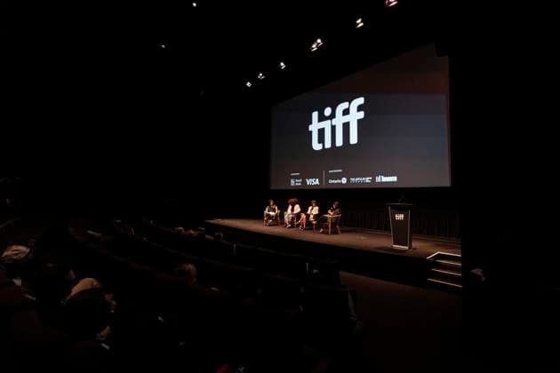 August 22, 2024, Toronto, On, Canada: A discussion on stage with, left to right, TIFF VP of People and Culture Judy Lung, director Jennifer Holness, Indigenous Screen Office CEO Kerry Swanson and TIFF s Chief Programming Officer Anita Lee is seen at the 2024 TIFF press conference and festival kickoff in Toronto, Thursday, Aug. 22, 2024. Toronto Canada - ZUMAc35_ 20240822_zaf_c35_229 Copyright: xPaigexTaylorxWhitex