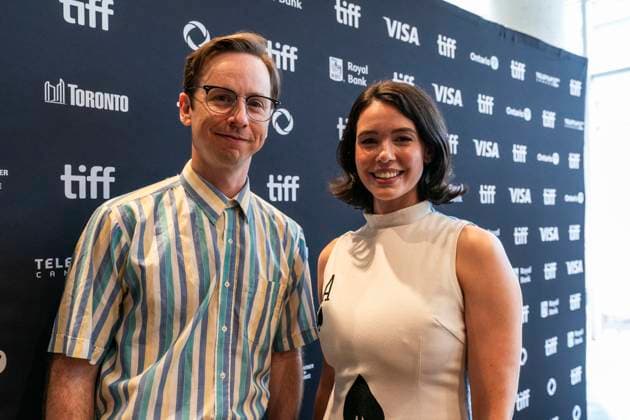 August 22, 2024, Toronto, On, Canada: Actors in the film Paying For It, Daniel Beirne and Andrea Werhun pose for a photo at the 2024 TIFF press conference and festival kickoff in Toronto, Thursday, Aug. 22, 2024. Toronto Canada  - ZUMAc35_ 20240822_zaf_c35_240 Copyright: xPaigexTaylorxWhitex