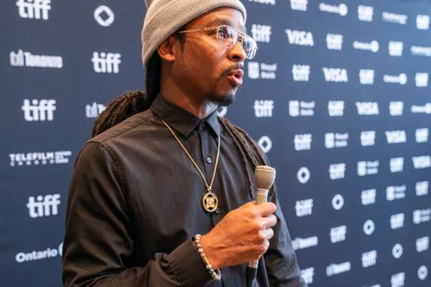 August 22, 2024, Toronto, On, Canada: Randall Thorne, who also goes by RT! and R.T. Thorne, the director and co-writer of the film 40 Acres, speaks to media at the 2024 TIFF press conference and festival kickoff in Toronto, Thursday, Aug. 22, 2024. Toronto Canada - ZUMAc35_ 20240822_zaf_c35_242 Copyright: xPaigexTaylorxWhitex