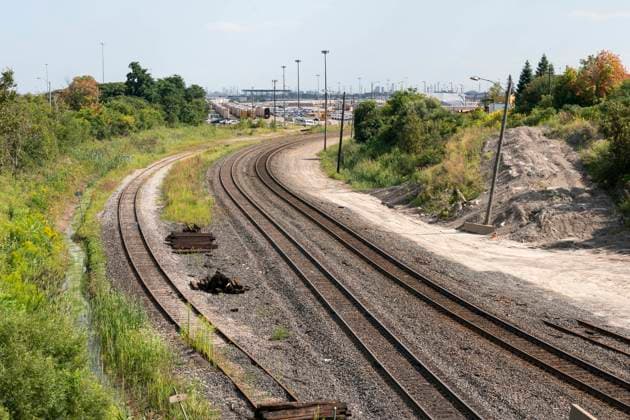 August 22, 2024, Vaughan, On, Canada: The CN MacMillan Yard is shown as Canadian National Railway and Canadian Pacific Kansas City locked out their workers after talks broke down with the union in Vaughan, Thursday, Aug. 22, 2024. Vaughan Canada  - ZUMAc35_ 20240822_zaf_c35_266 Copyright: xPaigexTaylorxWhitex