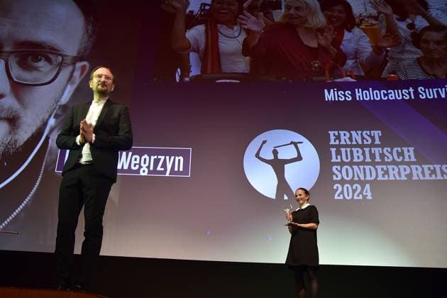 Presentation of the Ernst Lubitsch Prize 2024 Radek Wegrzyn, Laudation Sharon Brauner Arrival, for the presentation of the Ernst Lubitsch Prize 2024 at a matinee at the Berlin ZOO PALAST in Berlin, on 25 08 2024 Photopress Mueller