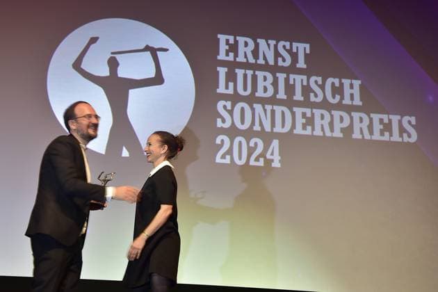 Presentation of the Ernst Lubitsch Prize 2024 Radek Wegrzyn, Laudation Sharon Brauner Arrival, for the presentation of the Ernst Lubitsch Prize 2024 at a matinee at the Berlin ZOO PALAST in Berlin, on 25 08 2024 Photopress Mueller