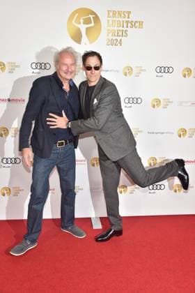 Presentation of the Ernst Lubitsch Prize 2024 Leander Haussmann and Marc Hosemann have fun together Arrival, at the presentation of the Ernst Lubitsch Prize 2024 during a matinee at the Berlin ZOO PALAST in Berlin, on 25 08 2024 Photopress Mueller