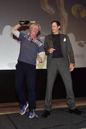 Presentation of the Ernst Lubitsch Award 2024 Detlef Buck, laudator, Marc Hosemann, award winner, Sopfie, Death and I Arrival, at the presentation of the Ernst Lubitsch Award 2024 during a matinee at the Berlin ZOO PALAST in Berlin, on 25 08 2024 Photopress Mueller