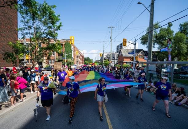 August 25, 2024, Ottawa, On, Canada: Members of the OCDSB carry a giant pride flag during the Capital Pride Parade in Ottawa, on Sunday, August 25, 2024. Ottawa Canada  - ZUMAc35_ 20240825_zaf_c35_030 Copyright: xChrisxTanouyex