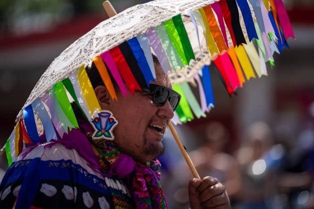 August 25, 2024, Ottawa, On, Canada: A person wears the colours of the rainbow during the Capital Pride Parade in Ottawa, on Sunday, August 25, 2024. Ottawa Canada  - ZUMAc35_ 20240825_zaf_c35_040 Copyright: xChrisxTanouyex
