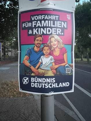 25.08.2024 xmgoodxLandtagswahl, Wahlkampf, Wahlplakate in Leipzig Sachsen BD Bündnis Deutschland will Vorfahrt für Familie *** 25 08 2024 xmgoodxLandtagswahl, Wahlkampf, Wahlplakate in Leipzig Sachsen BD Bündnis Deutschland will Vorfahrt für Familie MG