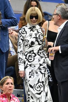 FLUSHING NY- AUGUST 26: Anna Wintour is seen watching Sloane Stephens Vs Clara Burel on Arthur Ashe Stadium at the USTA Billie Jean King National Tennis Center on August 26, 2024 in Flushing Queens. Copyright: xmpi04x