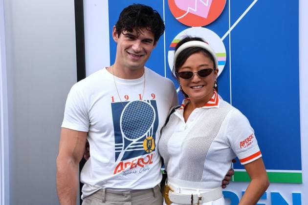 US Open - Celebs on the red carpet - Day 1 Ashley Park and Paul Forman attend the opening night of the 2024 US Open in New York, NY on August 26, 2024. Photo by Charles Guerin ABACAPRESS.COM New York NY USA  Copyright: xGuerinxCharles ABACAx