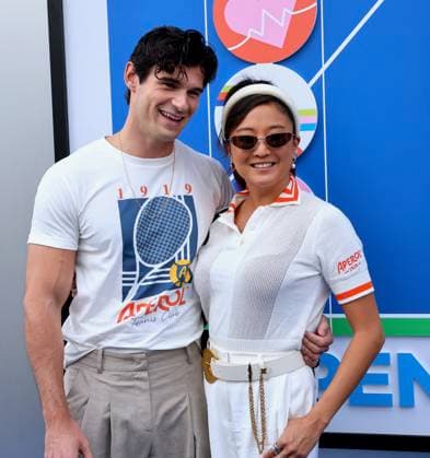 US Open - Celebs on the red carpet - Day 1 Ashley Park and Paul Forman attend the opening night of the 2024 US Open in New York, NY on August 26, 2024. Photo by Charles Guerin ABACAPRESS.COM New York NY USA  Copyright: xGuerinxCharles ABACAx