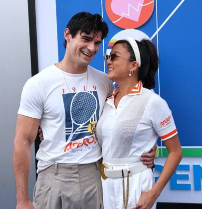 US Open - Celebs on the red carpet - Day 1 Ashley Park and Paul Forman attend the opening night of the 2024 US Open in New York, NY on August 26, 2024. Photo by Charles Guerin ABACAPRESS.COM New York NY USA  Copyright: xGuerinxCharles ABACAx