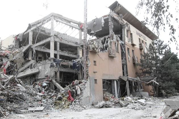 News Themen der Woche KW35 News Bilder des Tages KRYVYI RIH, UKRAINE - AUGUST 27, 2024 - A hotel is damaged by the Russian ballistic missile attack late on Monday, August 26, that claimed the lives of two people and left five injured, Kryvyi Rih, Dnipropetrovsk region, central Ukraine. This photo cannot be distributed in the Russian Federation. Russian troops hit Kryvyi Rih hotelRussian troops hit Kryvyi Rih hotel  Copyright: xMykolaxMiakshykovx