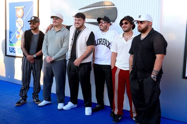 US Open - Celebs on the blue carpet - Day 3 Grupo Frontera music band arrive on the blue carpet at The US Open in New York, NY on August 28, 2024. Photo by Charles Guerin ABACAPRESS.COM New York NY USA  Copyright: xGuerinxCharles ABACAx