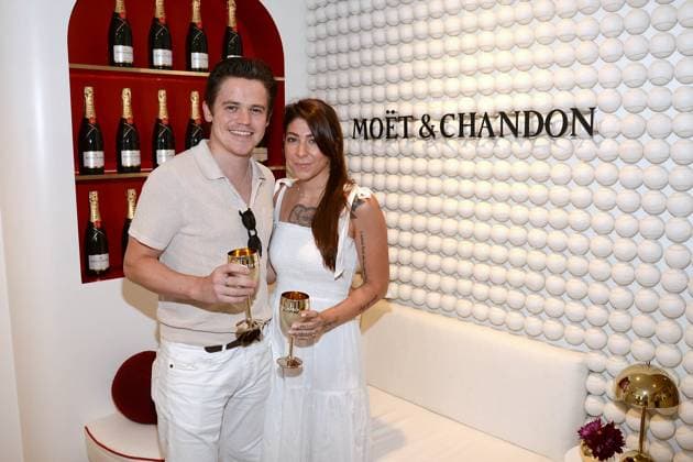 Sam Clemmett and Questlove and his mother attends the US Open from the Moet & Chandon Clubhouse suite, enjoying a glass of Moet & Chandon - the Official Champagne of the US Open Featuring: Sam Clemmett with wife Danarose Clemmett Where: Queens, New York, United States When: 29 Aug 2024 Credit: Joey Andrew startraksphoto.com EDITORIAL USE ONLY. NOT FOR USE BY NEWSPAPERS BASED IN THE UK. Copyright: xJOEYxANDREWx instar54070977
