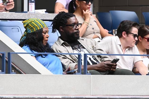 Sam Clemmett and Questlove and his mother attends the US Open from the Moet & Chandon Clubhouse suite, enjoying a glass of Moet & Chandon - the Official Champagne of the US Open Featuring: Questlove with mother Jacqui Andrews, Sam Clemmett with wife Danarose Clemmett Where: Queens, New York, United States When: 29 Aug 2024 Credit: Joey Andrew startraksphoto.com EDITORIAL USE ONLY. NOT FOR USE BY NEWSPAPERS BASED IN THE UK. Copyright: xJOEYxANDREWx instar54070983