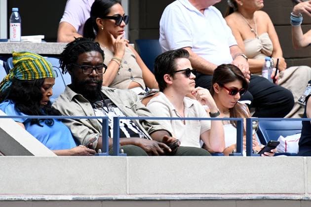 Sam Clemmett and Questlove and his mother attends the US Open from the Moet & Chandon Clubhouse suite, enjoying a glass of Moet & Chandon - the Official Champagne of the US Open Featuring: Questlove with mother Jacqui Andrews, Sam Clemmett with wife Danarose Clemmett Where: Queens, New York, United States When: 29 Aug 2024 Credit: Joey Andrew startraksphoto.com EDITORIAL USE ONLY. NOT FOR USE BY NEWSPAPERS BASED IN THE UK. Copyright: xJOEYxANDREWx instar54070986