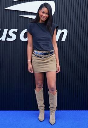 US Open - Celebs on the blue carpet - Day 4 Chanel Iman arrives at the second round of the US Open tennis tournament in New York, NY on August 29, 2024. Photo by Charles Guerin ABACAPRESS.COM New York NY USA  Copyright: xGuerinxCharles ABACAx
