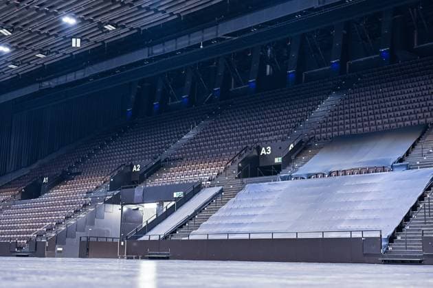 Basel ESC 2025 Entscheid, Konzert, Eurovision Song Contest, 30.08.2024 Basel ist Ausrichter des Eurovision Song Contest 2025. Die St. Jakobshalle von Innen mit Blick auf die Tribuene aus dem Innenraum heraus. ESC 2025 Entscheid, Konzert, Eurovision Song Contest, 30.08.2024 *** Basel ESC 2025 decision, concert, Eurovision Song Contest, 30 08 2024 Basel is the host of the Eurovision Song Contest 2025 The St Jakobshalle from the inside with a view of the tribune from the interior ESC 2025 decision, concert, Eurovision Song Contest, 30 08 2024 Copyright: xEibner-Pressefoto ThomasxHessx EP_THS