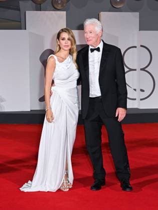 Venice: Venice, 81st Venice Film Festival 2024 - Sixth Evening. Red Carpet Filming Italy Award In the photo: Richard Gere and Alejandra Silva Venice  - ZUMAp169 20240901_zea_p169_1364 Copyright: xManuelexMangiarottix