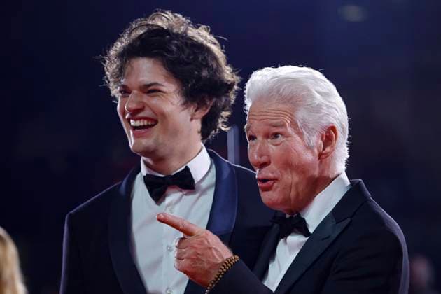 September 1, 2024, Venice, ITALY: (L-R) Homer James Jigme Gere, US actor Richard Gere, attend the red carpet of the Filming Italy Venice Awards at the 81st annual Venice International Film Festival, in Venice, Italy, 01 September 2024. The movie is presented in the official competition Venezia 81 at the festival running from 28 August to 07 September 2024. ANSA FABIO FRUSTACI Venice ITALY  - ZUMAa110 20240901_zaf_a110_153 Copyright: xFabioxFrustacix