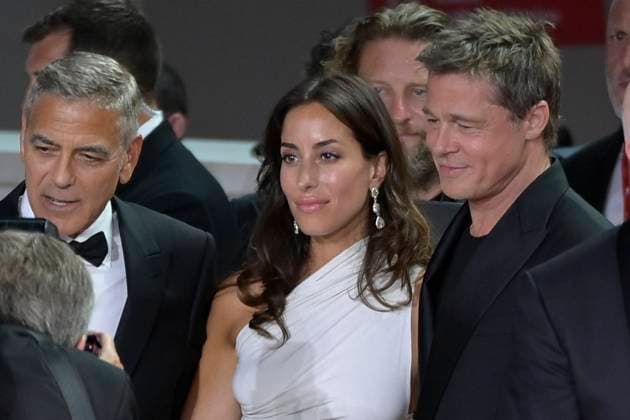 September 1, 2024, Venice Lido, Italy: George Clooney (l), Ines De Ramon (c) and Brad Pitt (r) attend the red carpet of the movie Wolfs at 81st Venice Film Festival in Venice Lido. Venice Lido Italy - ZUMAs197 20240901_aaa_s197_257 Copyright: xMarioxCartellix