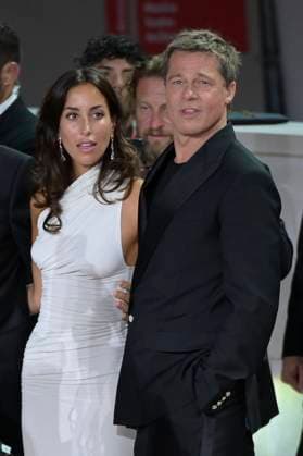 September 1, 2024, Venice Lido, Italy: Ines De Ramon (l) and Brad Pitt (r) attend the red carpet of the movie Wolfs at 81st Venice Film Festival in Venice Lido. Venice Lido Italy - ZUMAs197 20240901_aaa_s197_266 Copyright: xMarioxCartellix