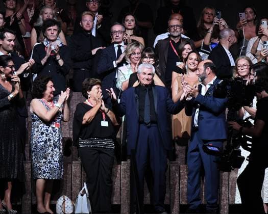 Venice: Venice, 81st Venice International Film Festival, Cartier Glory To The Filmmaker Award Ceremony. Pictured: Claude Lelouch, Kad Merad Venice  - ZUMAp169 20240902_zea_p169_2031 Copyright: xAlbertoxTerenghi PoolxxEvenx