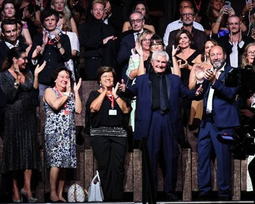 Venice: Venice, 81st Venice International Film Festival, Cartier Glory To The Filmmaker Award Ceremony. Pictured: Claude Lelouch, Kad Merad Venice  - ZUMAp169 20240902_zea_p169_2034 Copyright: xAlbertoxTerenghi PoolxxEvenx