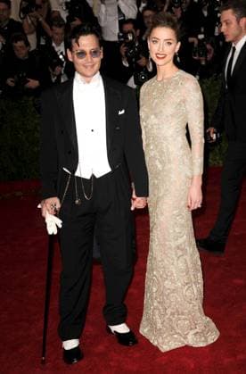 Johnny Depp and Amber Heard at the Charles James: Beyond Fashion Costume Institute Gala (Met Gala) at the Metropolitan Museum of Art in New York City - 05 May 2014 FAM51659 Copyright: x FAMOUSx aaefn464