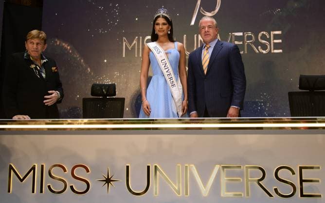 September 4, 2024, Mexico City, Mexico City, Mexico: Miss Universe 2023, SHEYNNIS PALACIOS (C), RAUL ROCHA CANTU(R), President of MISS UNIVERSE, and and OSMEL SOUZA, The Beauty Czar, iconic personality of beauty pageants.in the world.(L), during a press conference at the Postal Palace of the Historic Center of Mexico City, where they gave details of their 73rd Edition of Miss Universe 2024 that will take place on November 16 in Mexico City. Mexico City Mexico - ZUMAn296 20240904_zip_n296_006 Copyright: xJorgexNunezx