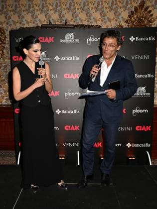 Venice, 81st Venice Film Festival 2024 -. Ciak Award. In the photo Director Flavio Natalia and Selene Camarazza  Copyright: xManuelexMangiarottix xipa-agencyx xPoolxPhotoxEventsx04x IPA_Agency_IPA49388064