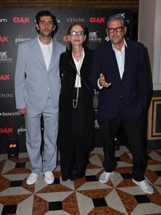 Venice, 81st Venice Film Festival 2024 -. Ciak Award. In the photo: Pietro Castellitto, Margaret Mazzantini and Sergio Castellitto  Copyright: xManuelexMangiarottix xipa-agencyx xPoolxPhotoxEventsx04x IPA_Agency_IPA49388076