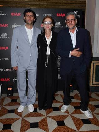 Venice, 81st Venice Film Festival 2024 -. Ciak Award. In the photo: Pietro Castellitto, Margaret Mazzantini and Sergio Castellitto  Copyright: xManuelexMangiarottix xipa-agencyx xPoolxPhotoxEventsx04x IPA_Agency_IPA49388077