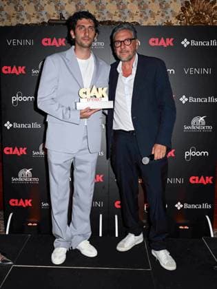 Venice, 81st Venice Film Festival 2024 -. Ciak Award. In the photo: Selene Caramazza, Pietro Castellitto, Sergio Castellitto and Flavio Natalia  Copyright: xManuelexMangiarottix xipa-agencyx xPoolxPhotoxEventsx04x IPA_Agency_IPA49388095