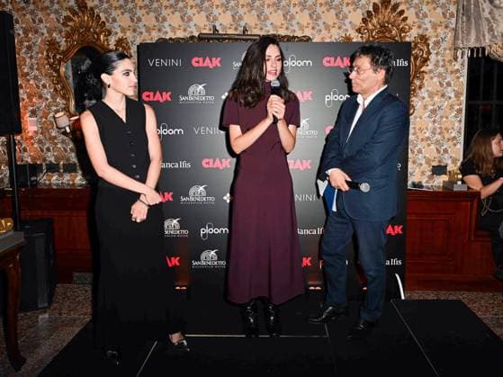 Venice, 81st Venice Film Festival 2024 -. Ciak Award. In the photo: Selene Caramazza, Romana Maggiore Vergano, Flavio Natalia  Copyright: xManuelexMangiarottix xipa-agencyx xPoolxPhotoxEventsx04x IPA_Agency_IPA49388444