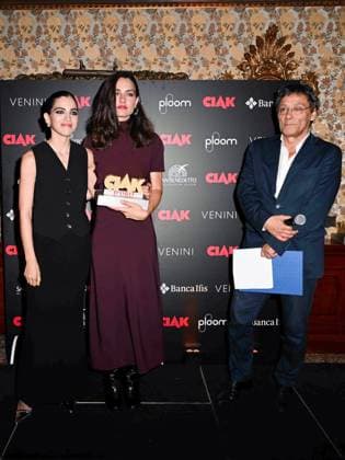Venice, 81st Venice Film Festival 2024 -. Ciak Award. In the photo: Selene Caramazza, Romana Maggiore Vergano, Flavio Natalia  Copyright: xManuelexMangiarottix xipa-agencyx xPoolxPhotoxEventsx04x IPA_Agency_IPA49388493