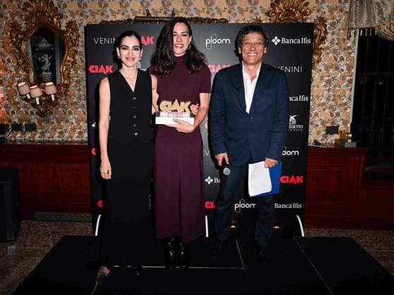 Venice, 81st Venice Film Festival 2024 -. Ciak Award. In the photo: Selene Caramazza, Romana Maggiore Vergano, Flavio Natalia  Copyright: xManuelexMangiarottix xipa-agencyx xPoolxPhotoxEventsx04x IPA_Agency_IPA49388529