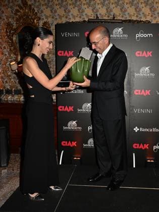 Venice, 81st Venice Film Festival 2024 -. Ciak Award. In the photo Selene Camarazza Giuseppe Tornatore  Copyright: xManuelexMangiarottix xipa-agencyx xPoolxPhotoxEventsx04x IPA_Agency_IPA49388601