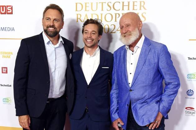 Steven Gaetjen, Tobias Krell and Peter Stockinger at the German Radio Award ceremony on 5 09 2024 in Hamburg German Radio Award 2024 ceremony in Hamburg