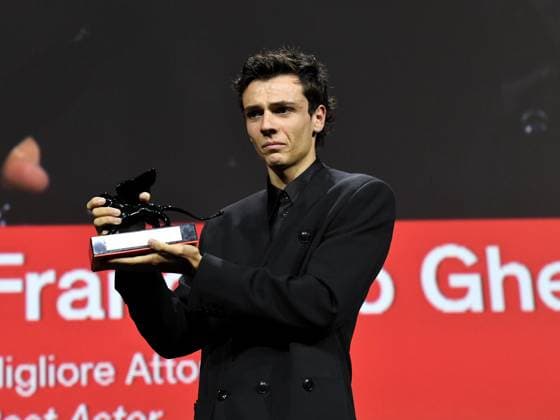 Venice, 81st Venice Film Festival 2024 - Eleventh Evening: Closing Ceremony. The Awards. In the photo Francesco Gheghi, moved, cries, cry, tears, emotion  Copyright: xAlbertoxTerenghix xipa-agency.nex xPoolxPhotoxEventsx04x IPA_Agency_IPA49436241