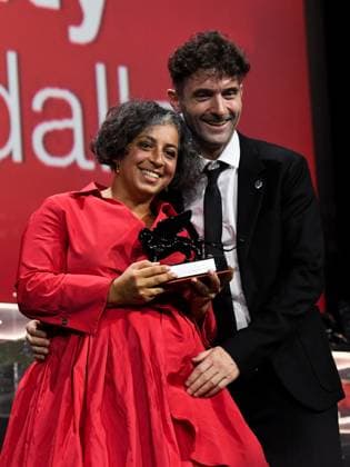 Venice: Venice, 81st Venice Film Festival 2024 - Eleventh Evening: Closing Ceremony. The Awards. In the photo May Abdalla, Barry Gene Murphy Venice  - ZUMAp169 20240907_zea_p169_838 Copyright: xAlbertoxTerenghix