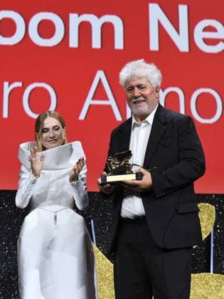 Venice, 81st Venice Film Festival 2024 - Eleventh Evening: Closing Ceremony. The Awards Venice, 81st Venice Film Festival 2024 - Eleventh Evening: Closing Ceremony. The Awards. In the photo Pedro Almodovar winner of the Golden Lion and Isabelle Huppert Venice  Copyright: xIPA ABACAx