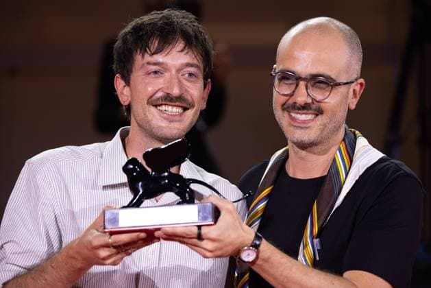 News - 2024 Winners Photocall - The 81st Venice International Film Festival Murilo Hauser and Heitor Lorega pose with the Best Screenplay award for I™m Still Here during the 81st Venice International Film Festival at Palazzo del Cinema on September 07, 2024 in Venice, Italy. Photo: Cinzia Camela. Lido di Venezia Palazzo del Cinema Italy Copyright: xCinziaxCamelax xLiveMediax LPN_1508495
