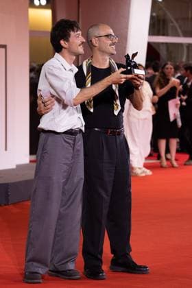 News - 2024 Winners Photocall - The 81st Venice International Film Festival Murilo Hauser and Heitor Lorega pose with the Best Screenplay award for I™m Still Here during the 81st Venice International Film Festival at Palazzo del Cinema on September 07, 2024 in Venice, Italy. Photo: Cinzia Camela. Lido di Venezia Palazzo del Cinema Italy Copyright: xCinziaxCamelax xLiveMediax LPN_1508499