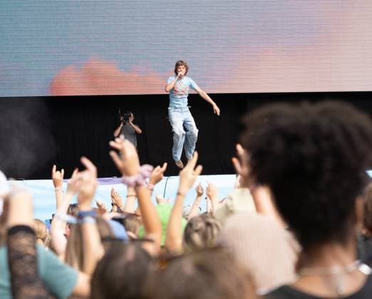 The singer Zartmann during his performance at the Superbloom music festival in Munich on 08 09 2024 Munich Olympiapark Bavaria Germany