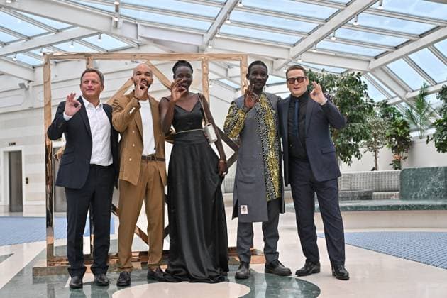 Entertainment Themen der Woche KW36 Entertainment Bilder des Tages 50th Deauville Festival Ni Chaines Ni Maitres Photocall Guest, Simon Moutairou, Anna Diakhere Thiandoum, Ibrahima Mbaye, Benoit Magimel attending a photocall for the movie Ni Chaines Ni Maitres during the 50th American Film Festival in Deauville, France on September 8, 2024. Photo by Julien Reynaud APS-Medias ABACAPRESS.COM Deauville France  Copyright: xReynaudxJulien APS-Medias ABACAx